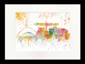 Angel and Quay Watercolour Painting, Angel of the North, Tyne Bridge, Gateshead Millennium Bridge, Sage Gateshead, Baltic Arts, Newcastle Castle, Watercolour Artist, Newcastle Art, Newcastle Painting, North East England, Newcastle Gift, Geordie Gift, Newcastle Souvenir, Northumberland Gift, North East Artist, Local Artist, Louisa E. Taylor