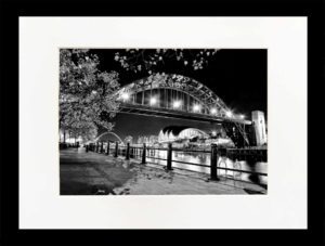 Autumn Leaves Photographic Print - newcastlegifts Autumn Leaves Photographic Print, Nighttime Photograph of the Newcastle Gateshead Quayside, Photograph of Tyne Bridge at Night, Newcastle Gift, Newcastle Souvenir
