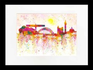 In The Pink watercolour painting - newcastlegifts In The Pink watercolour painting, Newcastle Watercolour Painting, Newcastle Art, North East Art, Angel of the North, Tyne Bridge, Louisa E. Taylor