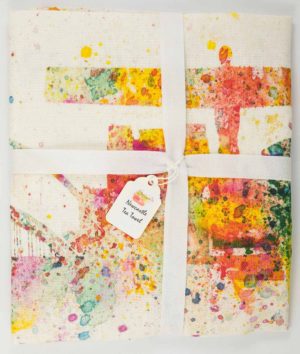 Angel and Quay Tea Towel - newcastlegifts Angel and Quay Tea Towel Newcastle, Newcastle Tea Towel, Angel of the North, Tyne Bridge, Newcastle Watercolour images printed on a Tea Tower, Newcastle Gift Product, Newcastle Souvenir, Geordie Gift, North East Gift