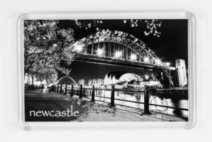 Autumn Leaves Magnet - newcastlegifts Autumn Leaves Fridge Magnet, Photograph of the Newcastle Gateshead Quayside at Night, Newcastle Gift, Newcastle Souvenir Product, Tyne Bridge