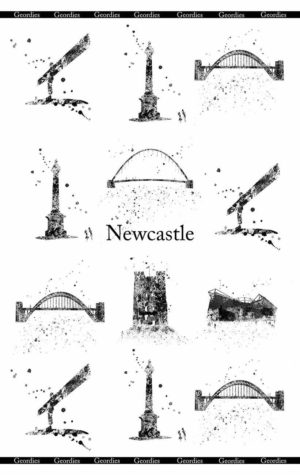 Newcastle Tea Towel Black Splash - newcastlegifts Newcastle Tea Towel Black Splash, Newcastle Art, Newcastle Tyne Bridge, Angel of the North