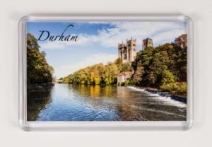 Durham Autumn Riverbanks Fridge Magnet, Autumn Photograph of Durham Riverbanks, Framwellgate Bridge Fulling Mill Museum and Durham Cathedral, Durham Gift Product, Durham Cathedral Souvenir, North East Gift, Durham Photographer
