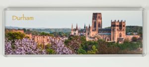 Durham Cherry Tree Panoramic Fridge Magnet, Springtime Panoramic Photograph of Durham Cathedral Durham Castle taken from Wharton Part, Cherry Tree, Durham Gift Product, Durham Cathedral Souvenir, North East Gift, Durham Photographer