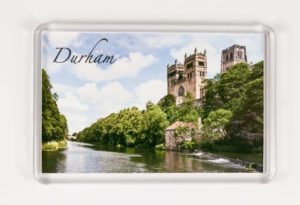 Durham Riverbanks Fridge Magnet, Summer Photograph of Durham Riverbanks Fulling Mill Museum and Durham Cathedral, Prebends Bridge, River Wear, Durham City, Durham Gift Product, Durham Cathedral Souvenir, North East Gift, Durham photographer
