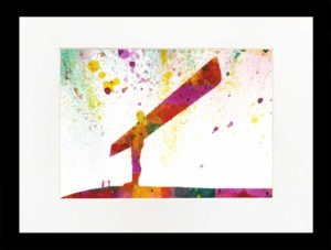 Red Angel watercolour painting - newcastlegifts Red Angel watercolour painting, Newcastle Watercolour Art, Watercolour Painting of the Angel of the North, Antony Gormley, Newcastle Gift, Newcastle Souvenir, Louisa E. Taylor, Splash of Toon, Geordie Gift
