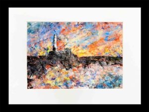 St Marys Lighthouse Acrylic Painting, Louisa E. Taylor, Newcastle Art, Whitley Bay, Tyneside, Newcastle Wall Art