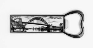 The Tyne Bottle opener Fridge Magnet - newcastlegifts The Tyne Bottle opener Fridge Magnet, Black and White Panoramic Photograph of the Newcastle gateshead Quayside, Tyne Bridge, Gateshead Millennium Bridge, Newcastle Gift Product, Newcastle Souvenir