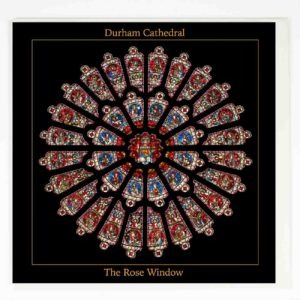 Durham Cathedral Rose Window Greeting Card, Interior Photograph of Durham Cathedral's Rose Window, Stained Glass Window, Durham Cathedral Photography, the Chapel of the Nine Altars, Durham Cathedral Gift Product, Durham Cathedral Souvenir, North East Gift, Durham Photographer, Local Artist, the Shrine of St Cuthbert