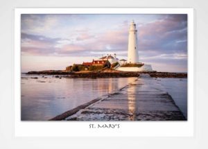 St Mary's Lighthouse Card, Photograph of St. Mary's Lighthouse at Sunset, Whitley Bay, North East Coast, Newcastle Gift Product, Geordie Gift, Newcastle Souvenir, North East Gift, Newcastle Photograph
