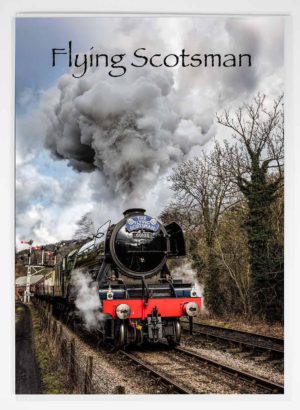 Greeting Card Flying Scotsman 60103, Photograph of the Flying Scotsman steam locomotive printed on a greeting card, NYMR, North Yorkshire Moors Railway, LNER, British Railways, Steam Train Gift Product, Railway Souvenir