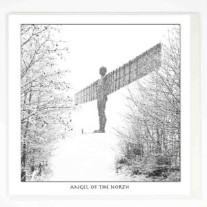 Greeting Card Angel of the North in the snow - newcastlegifts Greeting Card Angel of the North in the snow, Winter photograph of the Angel of the North in the Snow, Gateshead Angel in the Snow, Antony Gormley, Newcastle Gift Product, Newcastle Souvenir, Geordie Gift, North East Gift