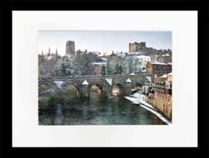 Durham City in the Snow - newcastlegifts Durham City in the Snow, Snow photograph od Durham City Evert Bridge Durham Cathedral and Durham Castle, Winter photograph