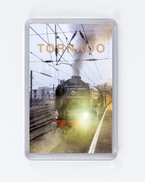 Fridge Magnet Tornado Locomotive, LNER, British Railways, 60163, Newcastle Central Station, Darlington, The A1 Steam Locomotive Trust, Steam Train Gift Product, Steam Locomotive Souvenir, Railway Enthusiast, Photograph of the Tornado Steam Locomotive at Newcastle Central Station
