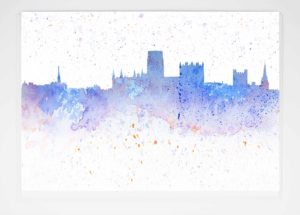 Greeting Card Durham City Blue - newcastlegifts Greeting Card Durham City Blue, Watercolour painting of Durham City Durham Cathedral Durham Castle, Louisa E Taylor, Durham Artist, Durham Cathedral Art, Durham Gift Product, Durham Cathedral Souvenir, North East Gift