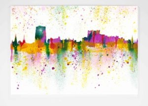 Greeting Card Durham Colours - newcastlegifts Greeting Card Durham Colours, Watercolour painting of the Durham skyline Durham Cathedral Durham Castle, Louisa E Taylor, Durham Astist, Durham Gift Product, Durham Cathedral Souvenir, North East Gift