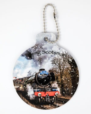 Christmas Bauble Flying Scotsman, Photograph of the Flying Scotsman Steam Locomotive, Steam Locomotive Gift Product, Railway Gift
