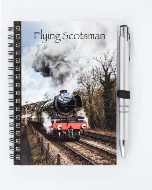 Notebook & Pen Flying Scotsman, NYMR, North Yorkshire Moors Railway, LNER, Sir Nigel Gresley, Steam Locomotive Gift Product, Railway Souvenir, Train Gift