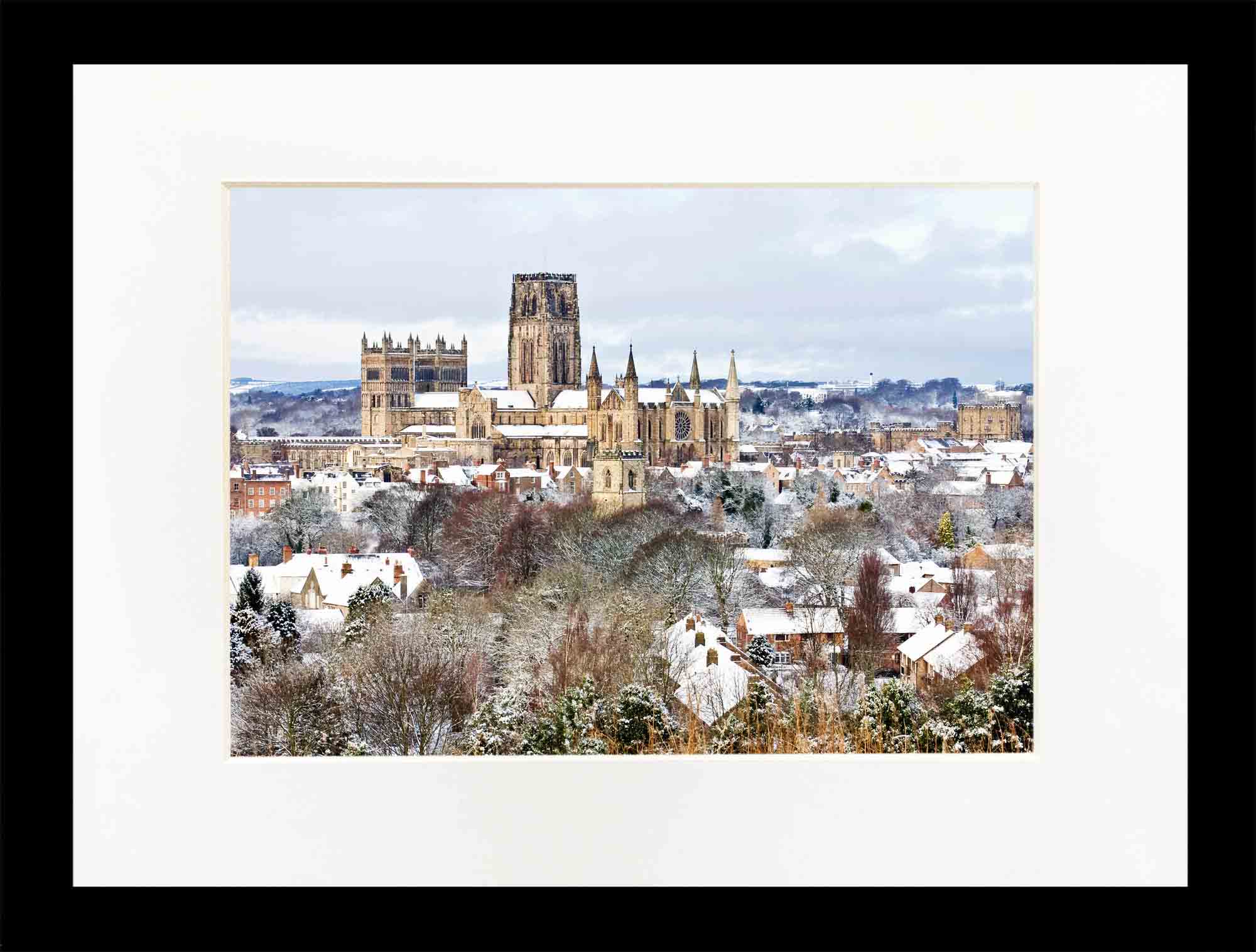 Snow Durham Cathedral and Castle, Snow Photograph of Durham Castle and Cathedral, Durham City, Durham Wall Art