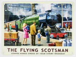 The Flying Scotsman Metal Wall Sign - newcastlegifts The Flying Scotsman Metal Wall Sign, LNER, British Railways, The Flying Scotsman, 60103, L.N.E.R, King's Cross Station, Railway Gift Product, Steam Train Souvenir