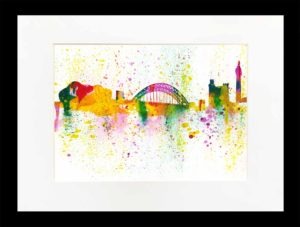 Newcastle Tyne Colours Painting, Newcastle Watercolour Art, Tyne Bridge, Newcastle Castle, Sage Gateshead, Newcastle Gift, Newcastle Souvenir, Louisa E. Taylor Artist, Newcastle Wall Art, Geordie Gift