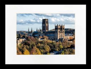 Durham Cathedral Autumn Colours Mounted Print, Durham Gift, Durham Souvenir, North East Gift, County Durham, Local Artist, Local Photographer, Photograph of Durham Cathedral from Wharton Park in Autumn