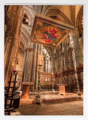 Durham Cathedral St. Cuthbert's Shrine Greeting Card, HDR Photography, Photograph of the interior of Durham Cathedral St. Cuthbert's Shrine, Durham Cathedral Gift Product, Durham Cathedral Souvenir, North East Gift, Durham Photography