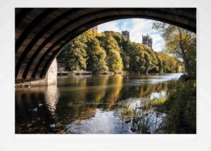 Durham Bridge View Greeting Card - newcastlegifts Durham Bridge View Greeting CardPhotograph of the Durham Riverbanks and Durham Cathedral, Framwellgate Bridge, Durham Gift Product, Durham Cathedral Souvenir, North East Gift