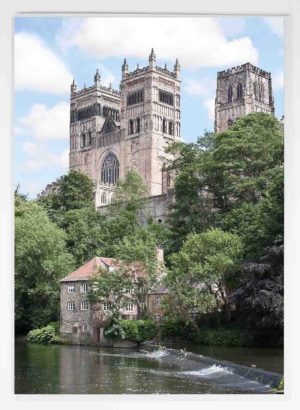 Durham Cathedral Vertical Greeting Card, Summertime Photograph of Durham Cathedral and the Riverbanks, Fulling Mill Museum, River Wear, Durham Gift Product, Durham Cathedral Souvenir, North East Gift
