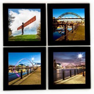 Glass Coasters Angel of the North 4 up