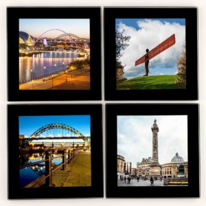 Tyne Bridges Glass Coasters Newcastle 4 up, Newcastle Photography, Newcastle Gateshead Quayside, Gateshead Millennium Bridge, Sage Gateshead, Tyne Bridge, River Tyne, Angel of the North, Grey's Monument, Newcastle Gift Product, Newcastle Souvenirs, Geordie Gift, North East Gifts