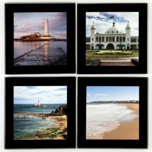 Whitley Bay Glass Coasters 4 up - newcastlegifts Whitley Bay Glass Coasters 4 up, Spanish City, St Mary's Lighthouse, North East Coast, Newcastle Photography, Newcastle Gift Product, Newcastle Souvenir, Geordie Gift, North East Gift, Northumberland, North Tyneside