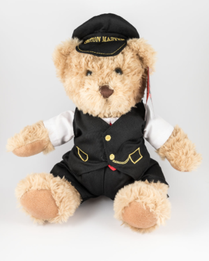 Railway Bear Station Master Front, Steam Trains, L.N.E.R, British Railways, LMS, GWR, Kate Station Mistress Bear, Keel Toys, Railway Enthusiast, Railway Gift, Soft Toy, Teddy Bear