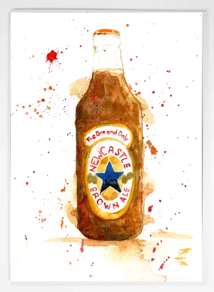 Greeting Card Brown Ale Watercolour