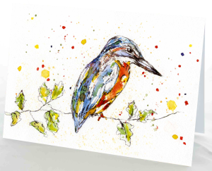 Greeting Card Kingfisher Watercolour