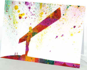 Greeting Card Red Angel, Angel of the North Greeting Card