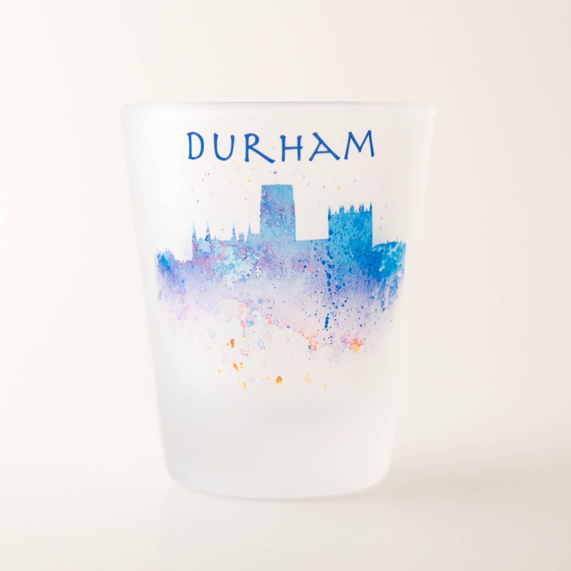 Shot Glass Durham City Blue
