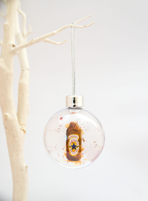 Christmas Bauble Newcastle Brown Ale Painted Round Plastic