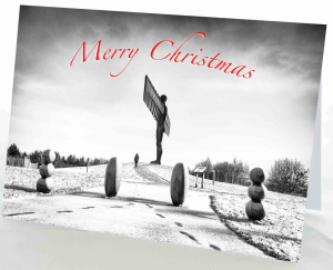 Christmas Card Angel of the North in Winter