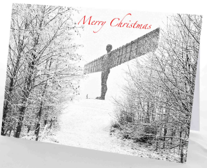 Christmas Card Angel of the North in the Snow A5