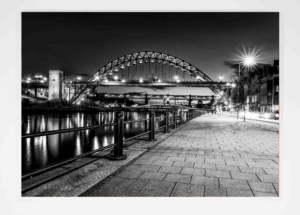 NE47 Tyne Bridge BW Text Card, Black and White Photograph of Tyne Bridge in Newcastle, Newcastle Gateshead Quayside, High Level Bridge, Swing Bridge, Night-time Photography, River Tyne, Local Artist, North East England, Local Photographer, Photo Slate Tyne Bridge Newcastle Black and White, Black and White Photograph of Newcastle Tyne Bridge, Newcastle Gift Product, Newcastle Souvenir, Geordie Gift, North East Gift