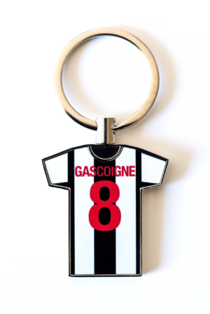 T-shirt Keyring Gascoigne No8, Newcastle United Football Club, NUFC, Geordie, St. James Park, Newcastle upon Tyne, Geordie Gift, Newcastle Gift, Newcastle souvenir, League Cup, Carabao Cup, Retro t-shirt, Kevin Keegan, Andy Cole, Alan Shearer, 1995-96 Retro Shirt