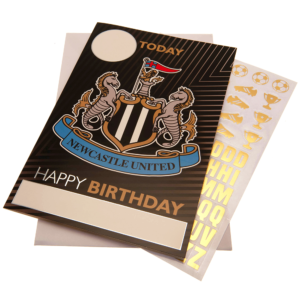 Newcastle-United-FC-Birthday-Card-With-Stickers, NUFC, St. James' Park, Toon Army, Geordies, The Magpies, Newcastle upon Tyne