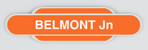 Belmont Jn Railway Station Totem Magnet, Metal Fridge Magnet in the shape of a British Railways Station Totem Sign, British Railway, LNER, Railway souvenir, Railway gift product, Railway enthusiast, Steam Train, Golden Age of Steam, Diesel Trains