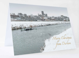 Christmas Card Durham Snow Rowing, Durham Christmas Card, University rowing boat on the Wear, Durham Christmas Card, Durham Cathedral in the snow, Durham Castle, Durham City, County Durham, Durham Cathedral Christmas Card, Durham Gift, Durham Souvenir