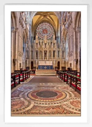 Durham Cathedral Greeting Card High Altar, HDR interior photograph inside Durham Cathedral, the High Altar, St Cuthbert's Shrine, Rose Window, Durham Cathedral Photograph, Durham Gift Product, Durham Cathedral Souvenir, North East Gift, Local Artist, Local Durham Photographer, Durham Cathedral interior photography