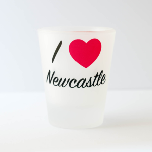 Shot Glass I Love Newcastle, Newcastle-upon-Tyne, River Tyne, Newcastle United Football Club, City of Newcastle, Tyne Bridge, Newcastle Gateshead Quayside, Geordie Gift, Newcastle Gift, Newcastle Souvenir, The Toon, Toon Army