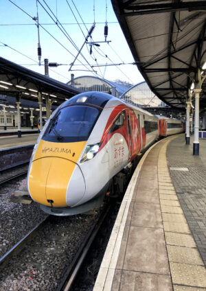 Greeting Card Azuma Vertical, Virgin Trains, Azuma Train, Newcastle Central Station, LNER