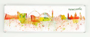 Newcastle Skyline Panoramic Magnet2 Newcastle Gifts Newcastle Skyline Panoramic Magnet, Angel of the North, Tyne Bridge, Gateshead Millennium Bridge, Sage Gateshead, Baltic Arts, Newcastle Castle, Watercolour Artist, Newcastle Art, Newcastle Painting, North East England, Newcastle Gift, Geordie Gift, Newcastle Souvenir, Northumberland Gift, North East Artist, Local Artist, Louisa E. Taylor