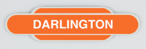 Darlington Railway Station Totem Magnet, British Railways Eastern Region, Railway station Totem Sign, British Railway, LNER, Railway souvenir, Railway gift product, Railway enthusiast, Steam Train, Golden Age of Steam, Diesel Trains, 125 Train, Hight Speed Train, Azuma Train